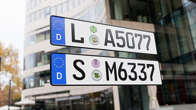 German Number Plate Low-poly 3D model 4