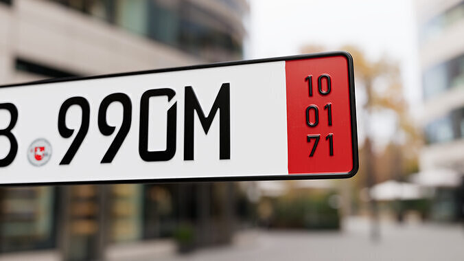 German Number Plate Low-poly 3D model 3
