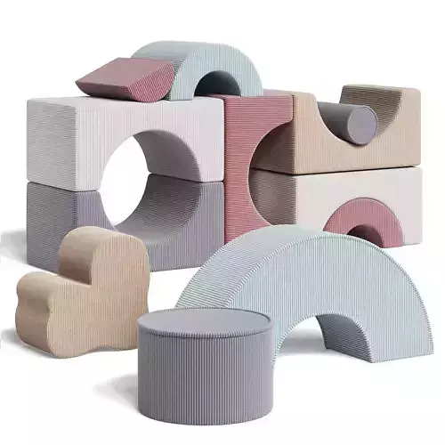 Set of Wigiwama 03 children play poufs