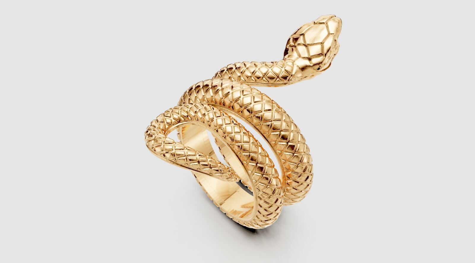 Snake Ring 3D print model_3