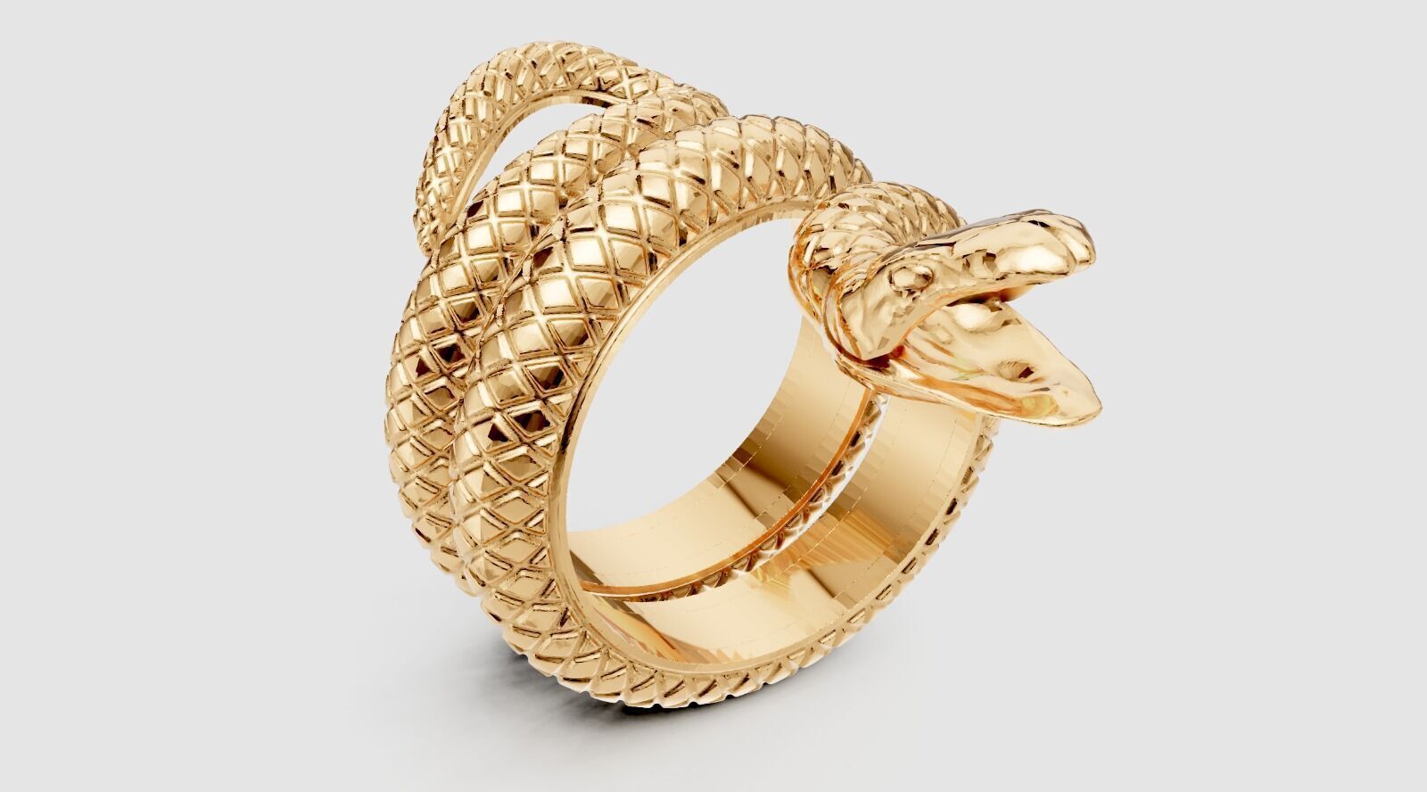 Snake Ring 3D print model_1