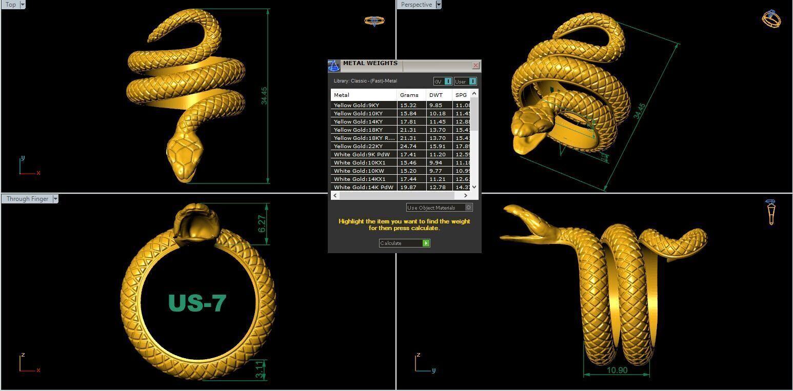 Snake Ring 3D print model_4