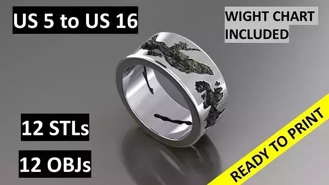 Molten Ring Burned 3D print model