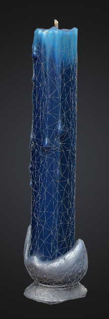 Night candle Low-poly 3D model_1