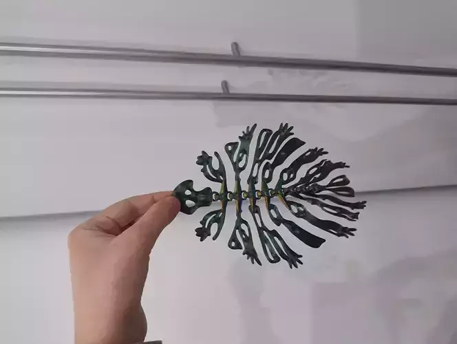 Flexy Dragon Leaf Print in place Supportless 3D print model