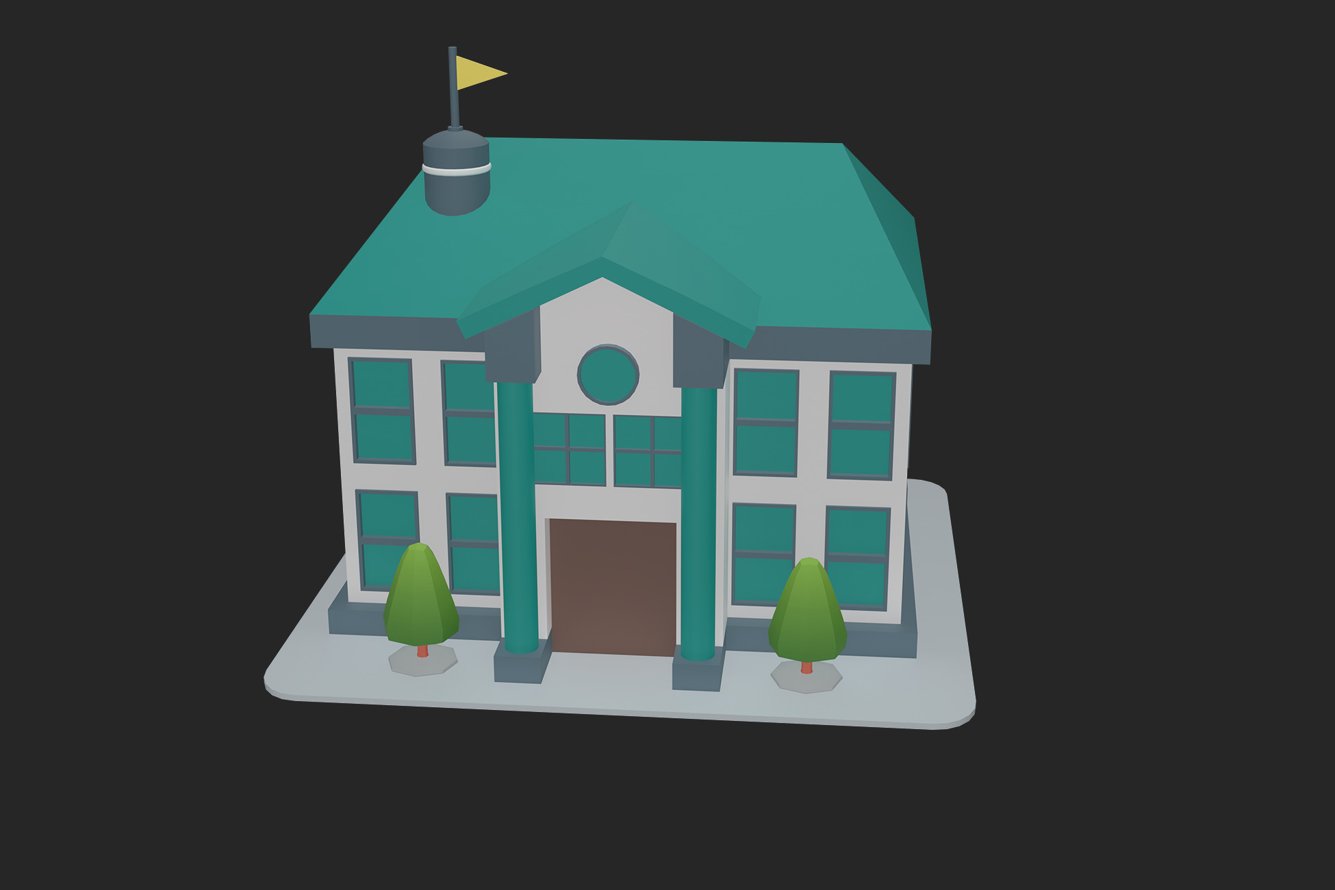 Low Poly Building pack Low-poly 3D model_10
