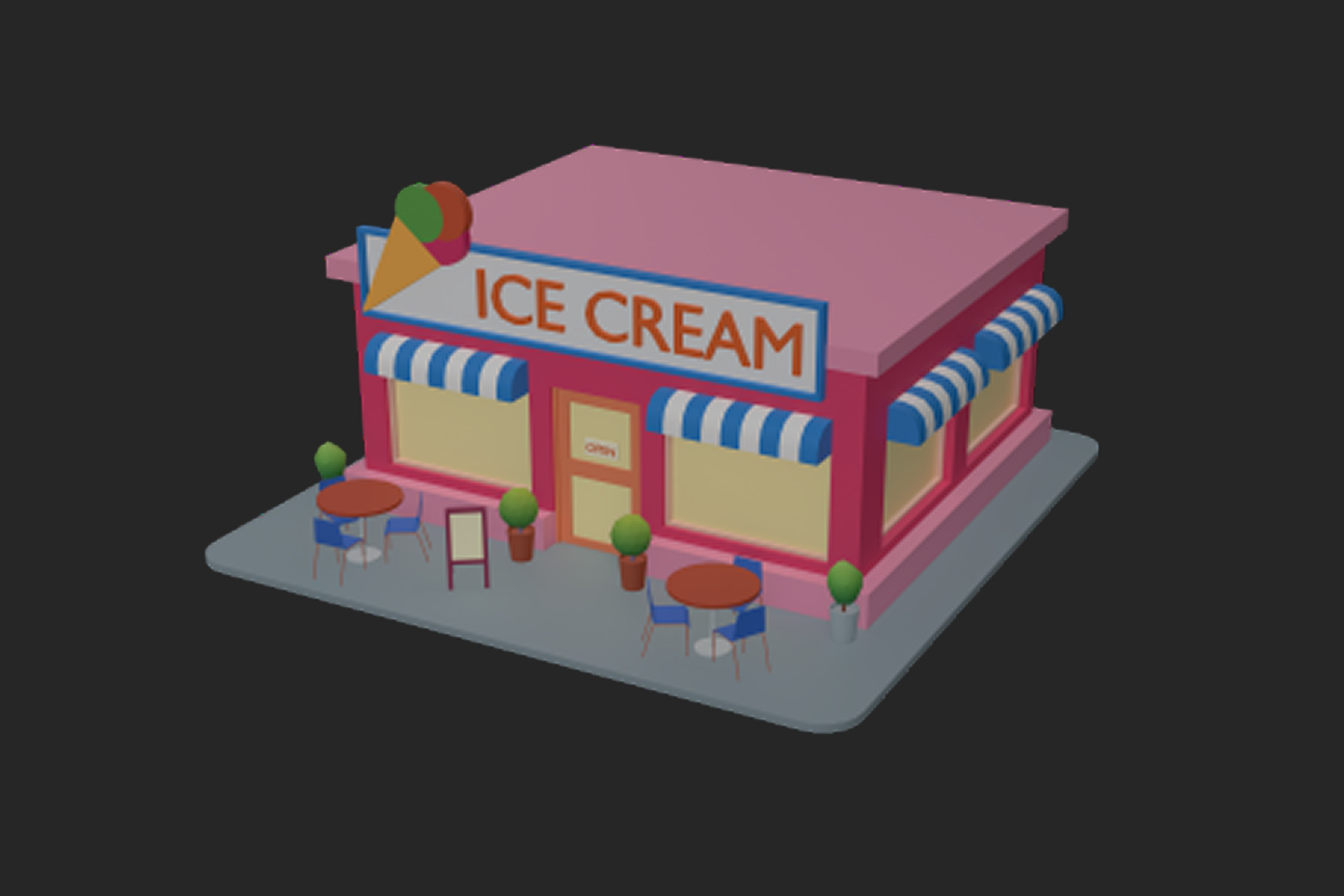 Low Poly Building pack Low-poly 3D model_8