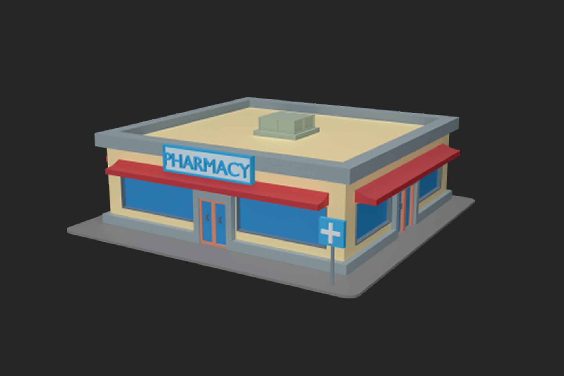 Low Poly Building pack Low-poly 3D model_6