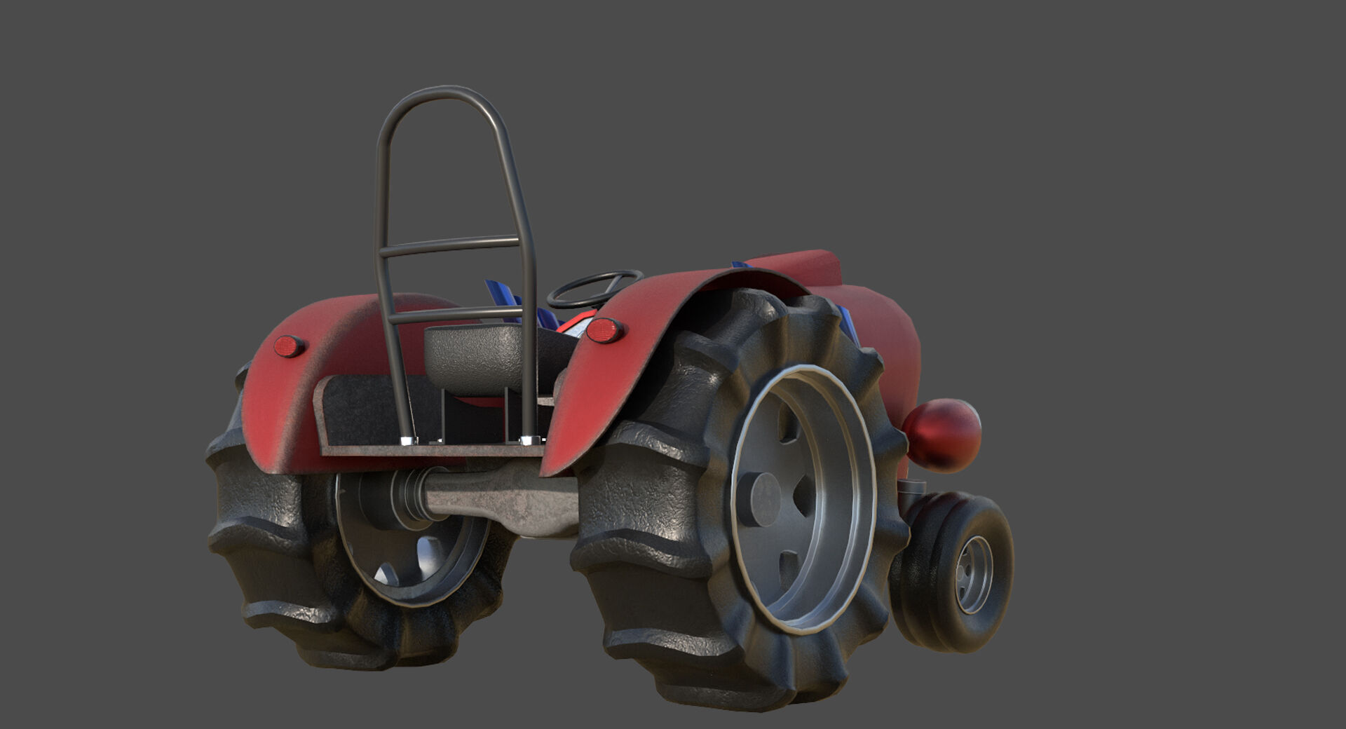 Tractor Game Ready Low Poly Low-poly 3D model 3D model_3