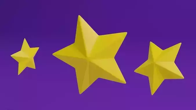 Low Poly Simple Star 3D Model
