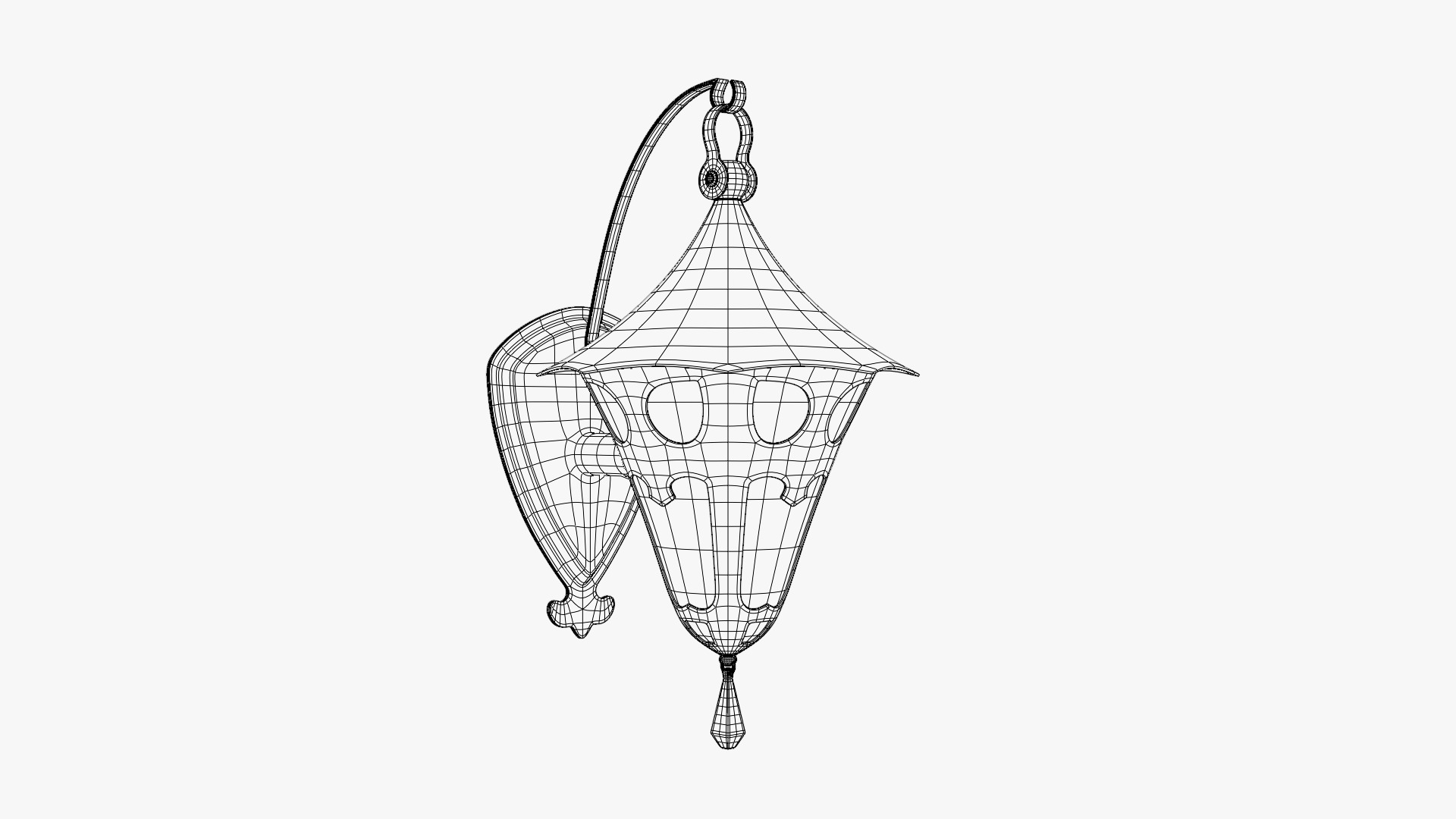 Antique Light Fixture 3D model_4