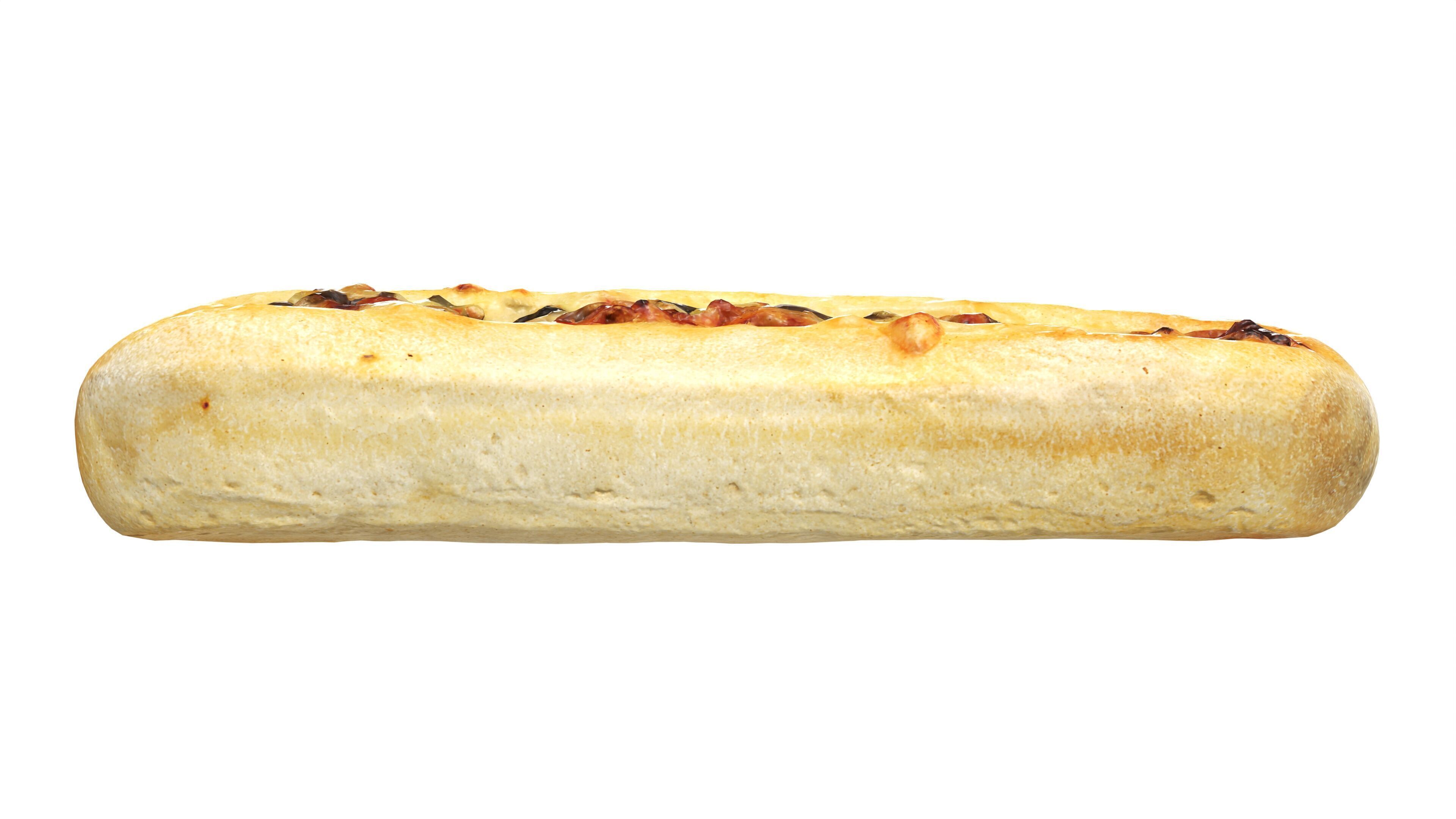 Hot Dog with cheese and vegetables Low-poly 3D model_4