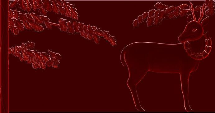 Deer 3D Bas Relief STL Model CNC Wood Carving Engraving Fil 3D print model_4