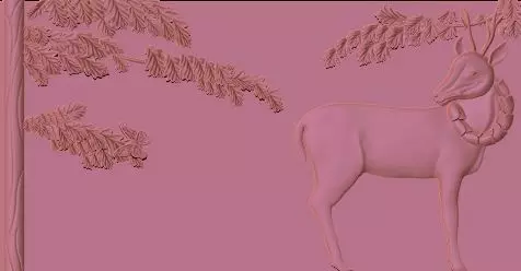 Deer 3D Bas Relief STL Model CNC Wood Carving Engraving Fil 3D print model_0