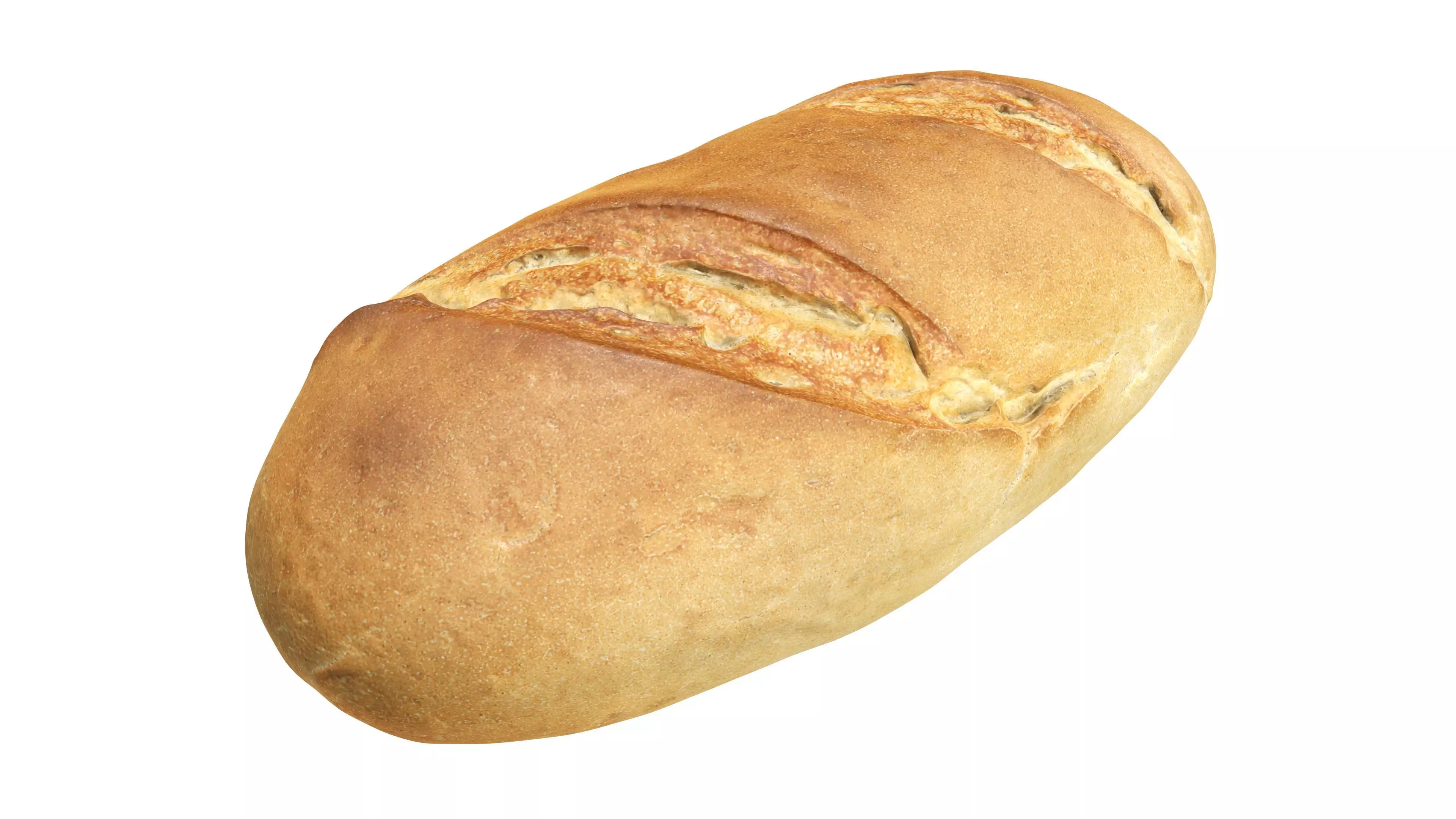 Loaf of white bread Low-poly 3D model