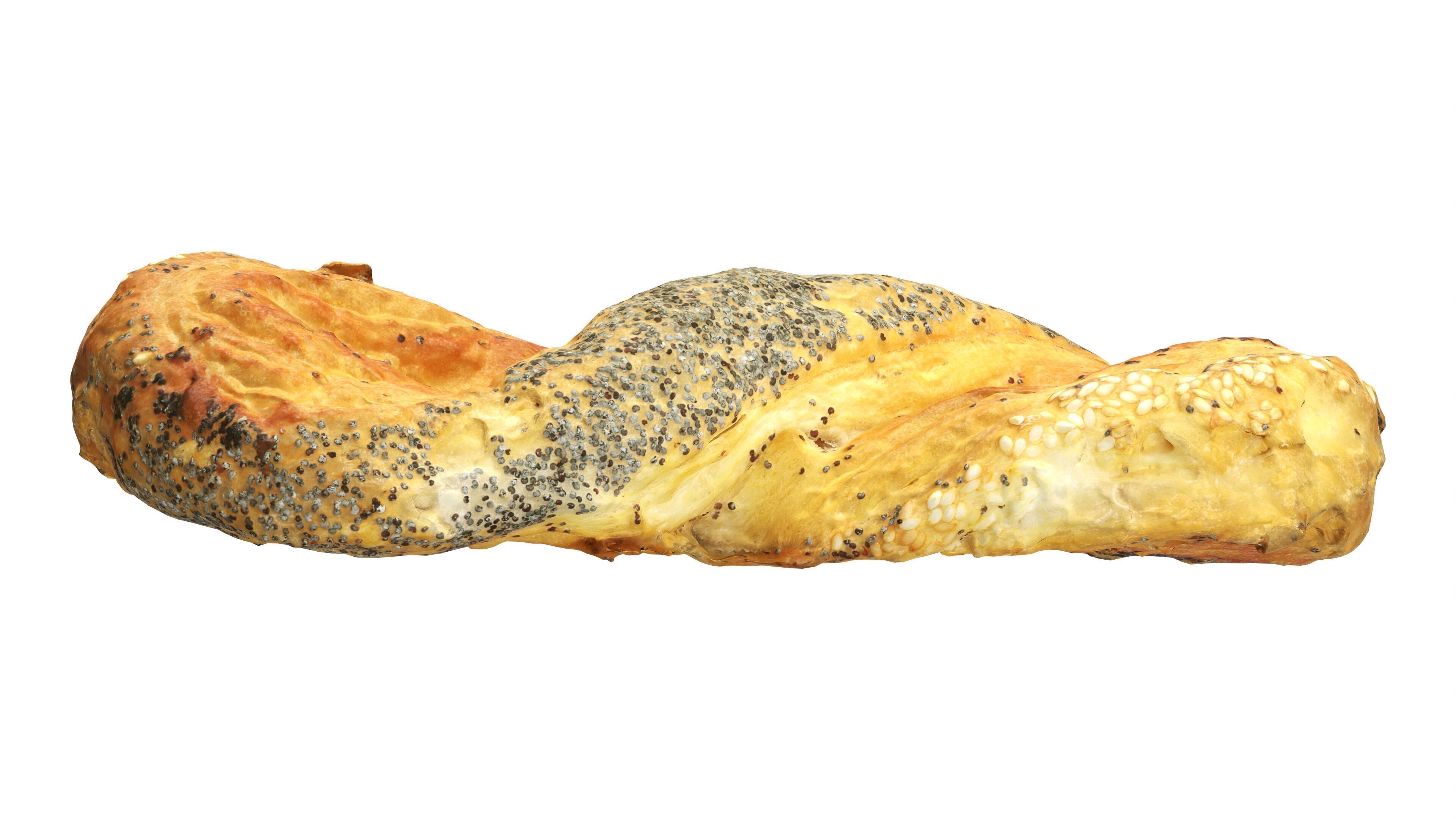 Marzipan swirl small pastry Low-poly 3D model_4