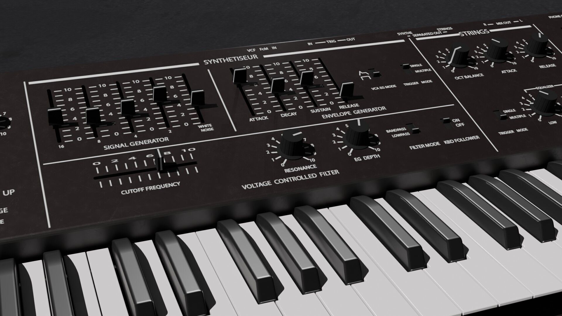 Synthesizer Korg Delta 3D model_5