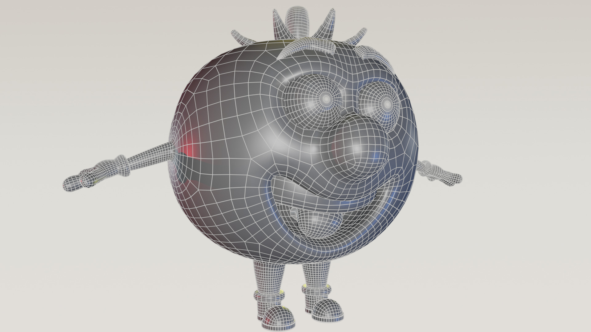 Cartoon Tomato Character with Rigged Model Low-poly 3D model_9