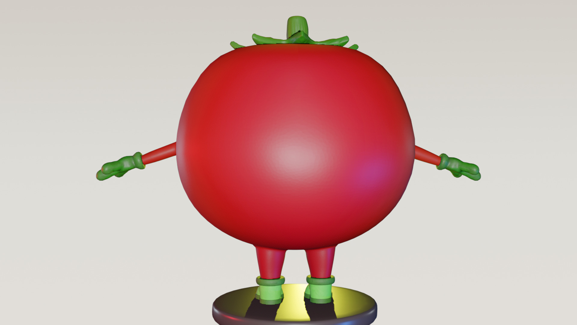 Cartoon Tomato Character with Rigged Model Low-poly 3D model_7