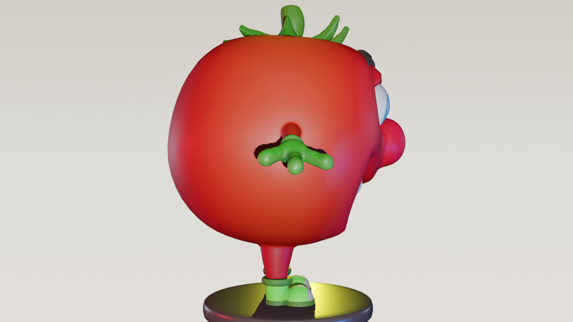 Cartoon Tomato Character with Rigged Model Low-poly 3D model_6