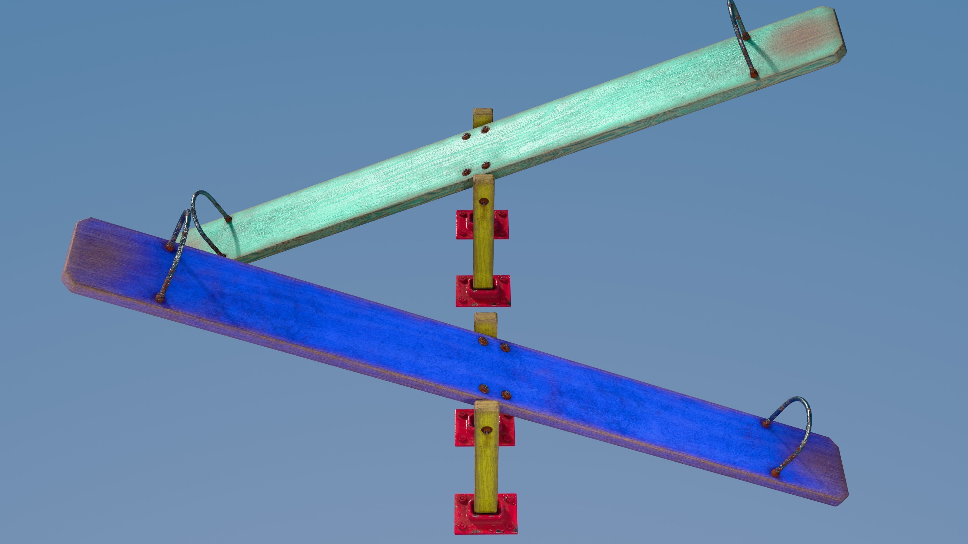 Abandoned Playground Scene Low-poly 3D model_11