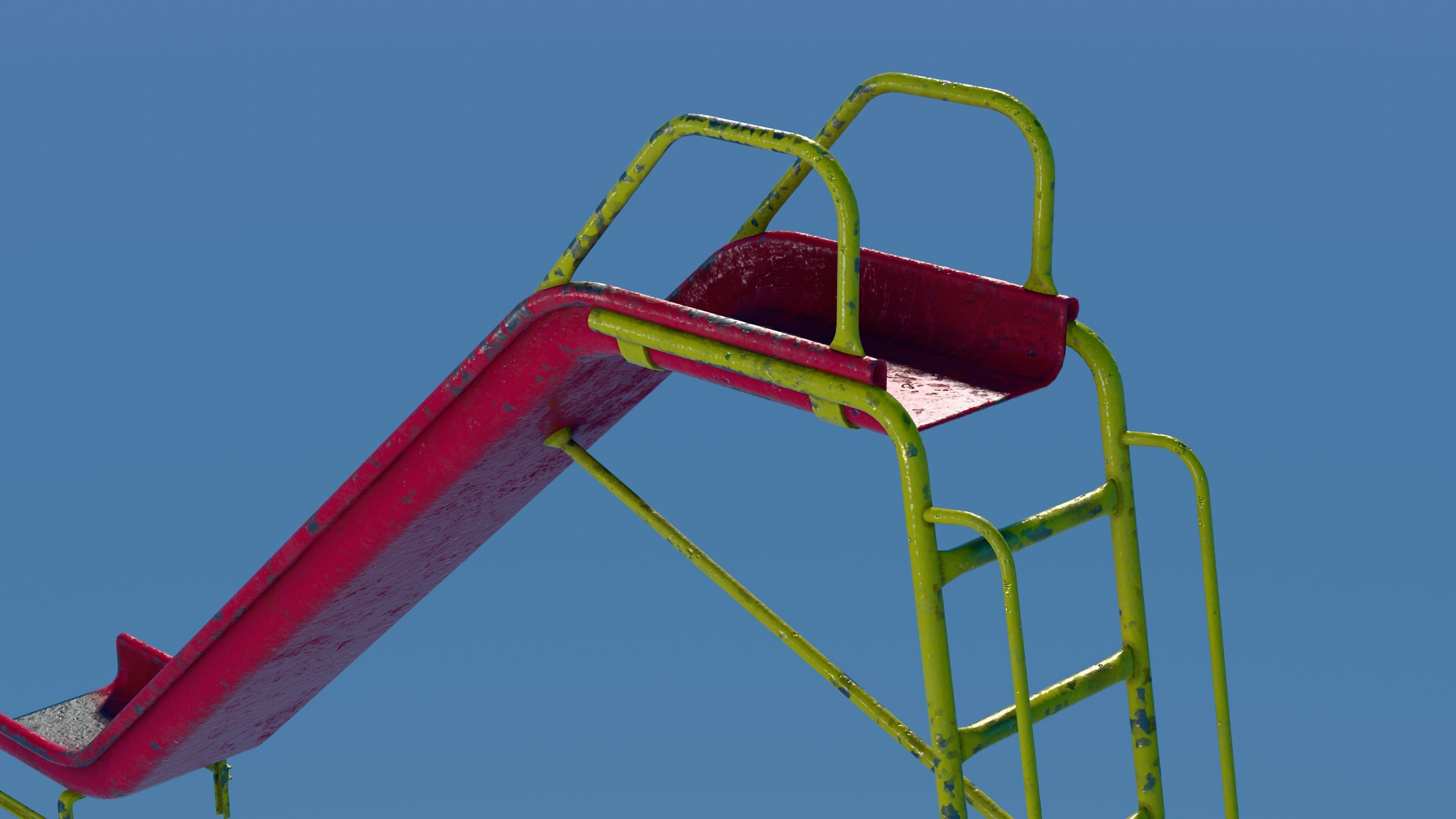 Abandoned Playground Scene Low-poly 3D model_4