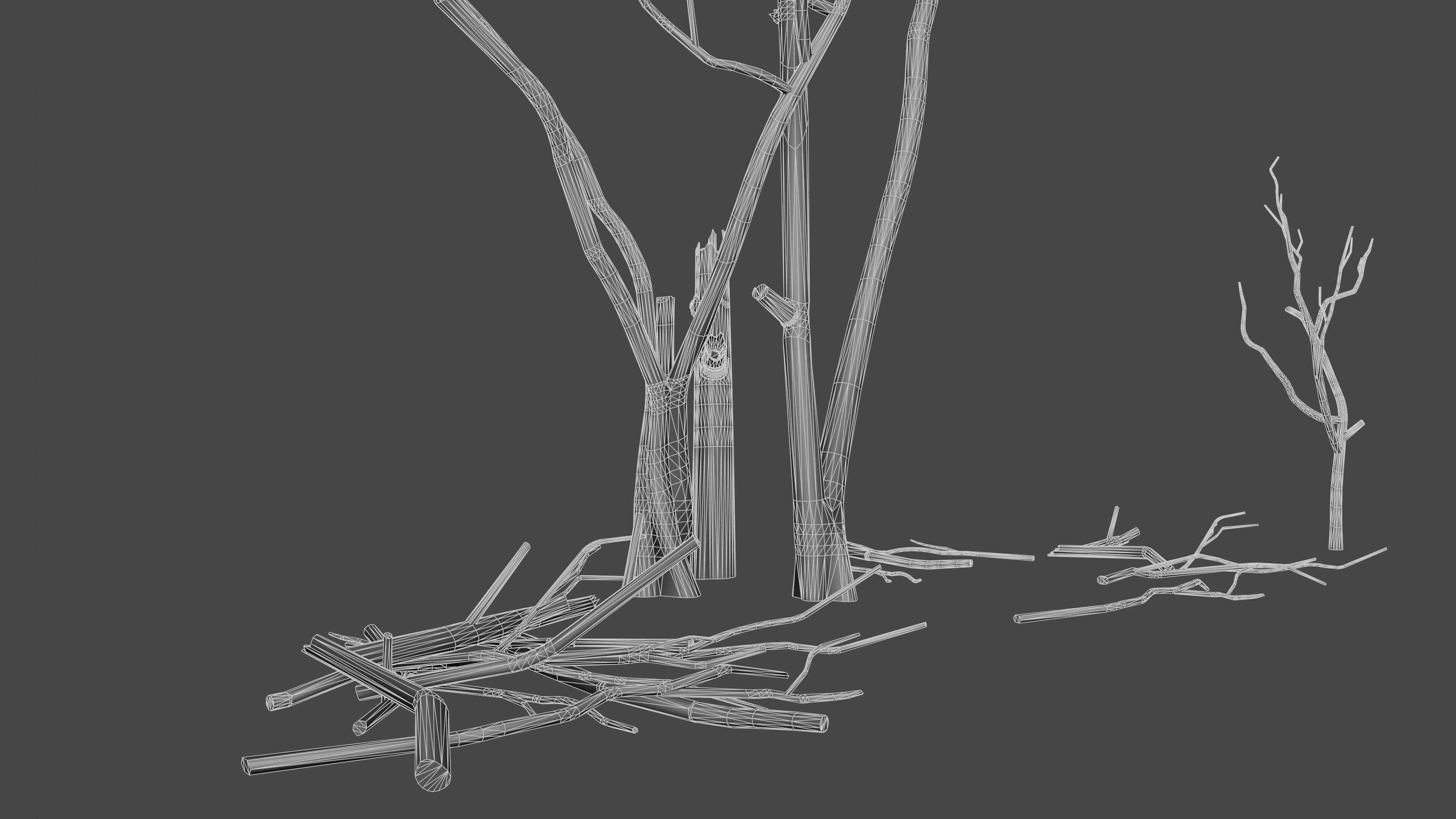 Abandoned Playground Scene Low-poly 3D model_18