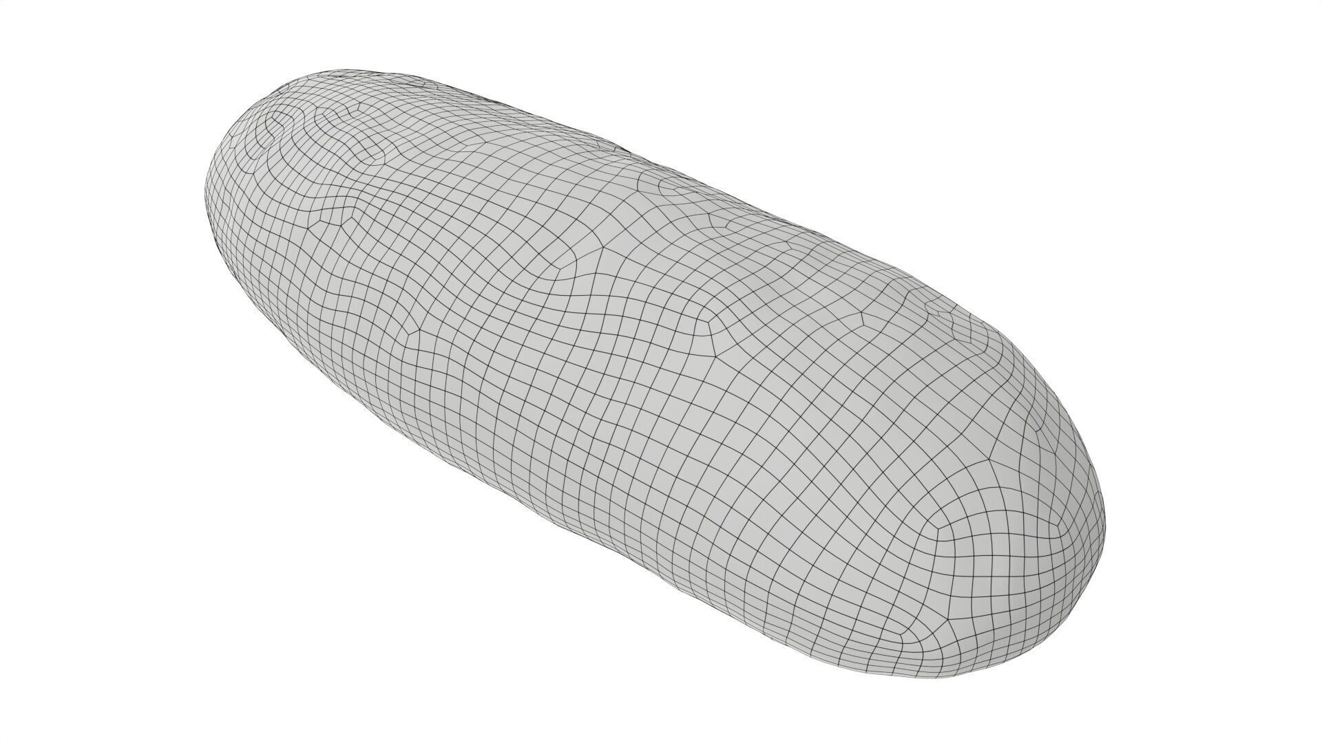 Narrow wheat bread with grains Low-poly 3D model_7