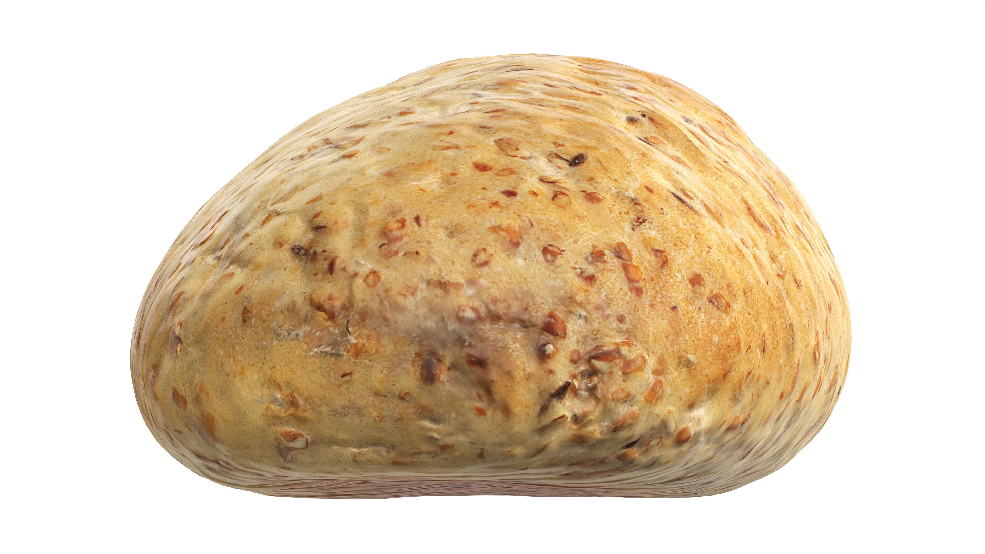 Narrow wheat bread with grains Low-poly 3D model_6