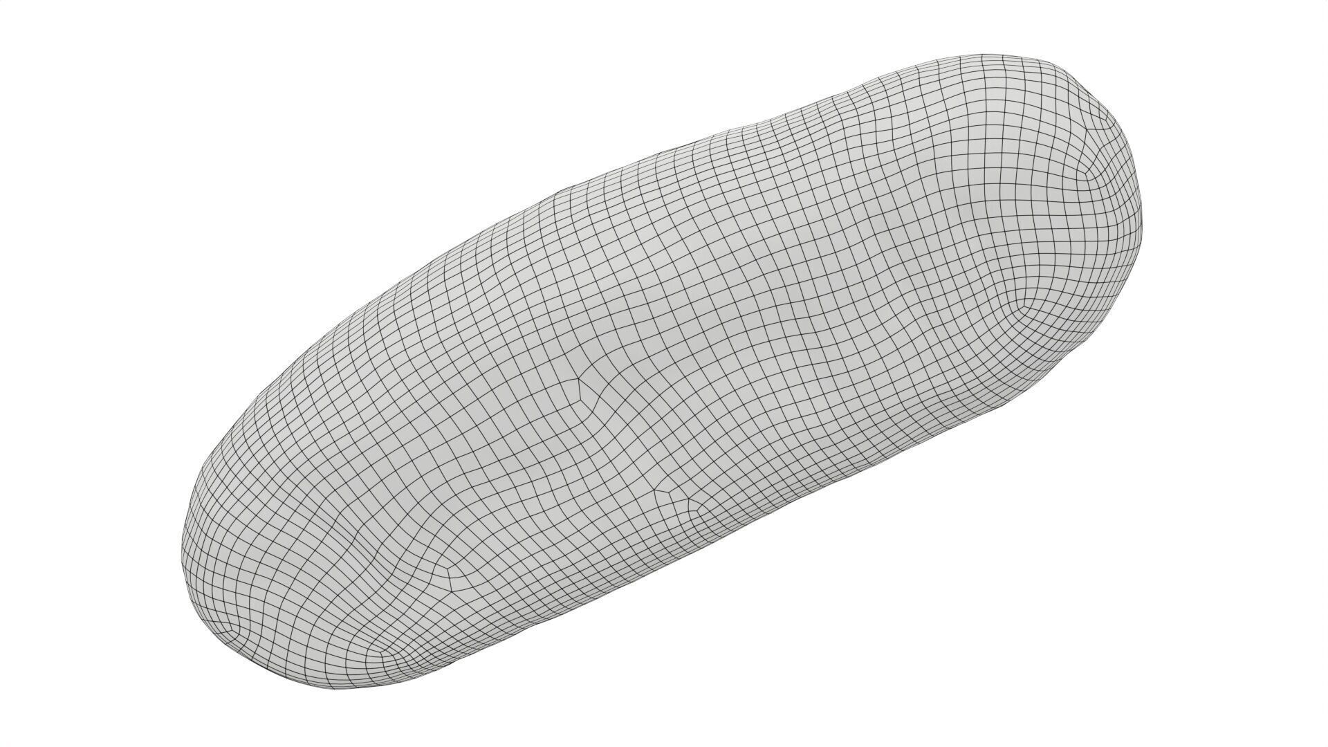 Narrow wheat bread with grains Low-poly 3D model_8