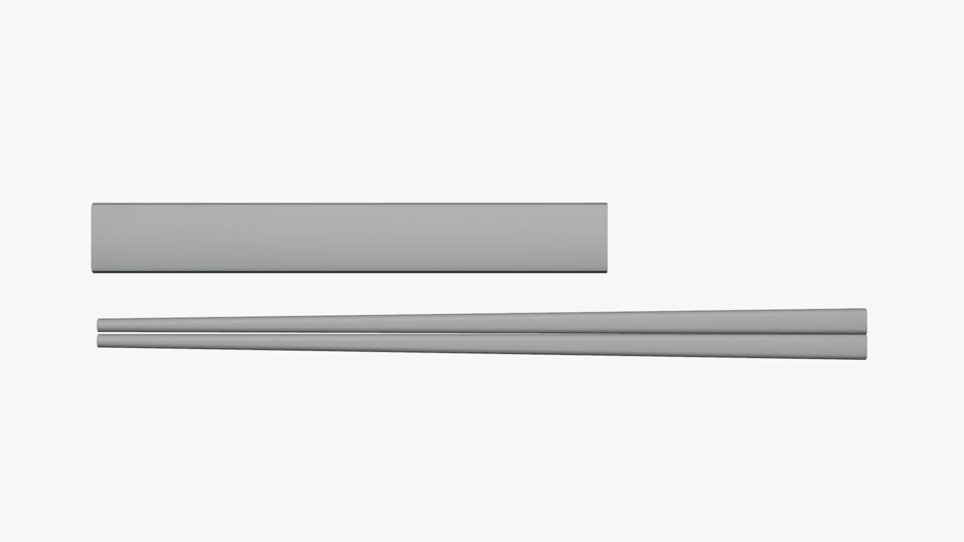Basic Chopsticks - Geometry Only No Textures No Materials 3D model_2