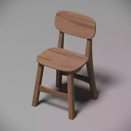 Realistic Wooden Chair