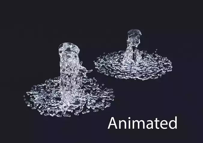 Two Animated Small Fountains  3D model