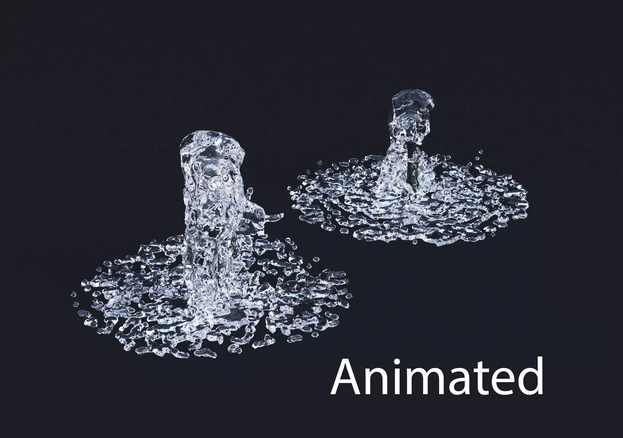 Two Animated Small Fountains  3D model_0