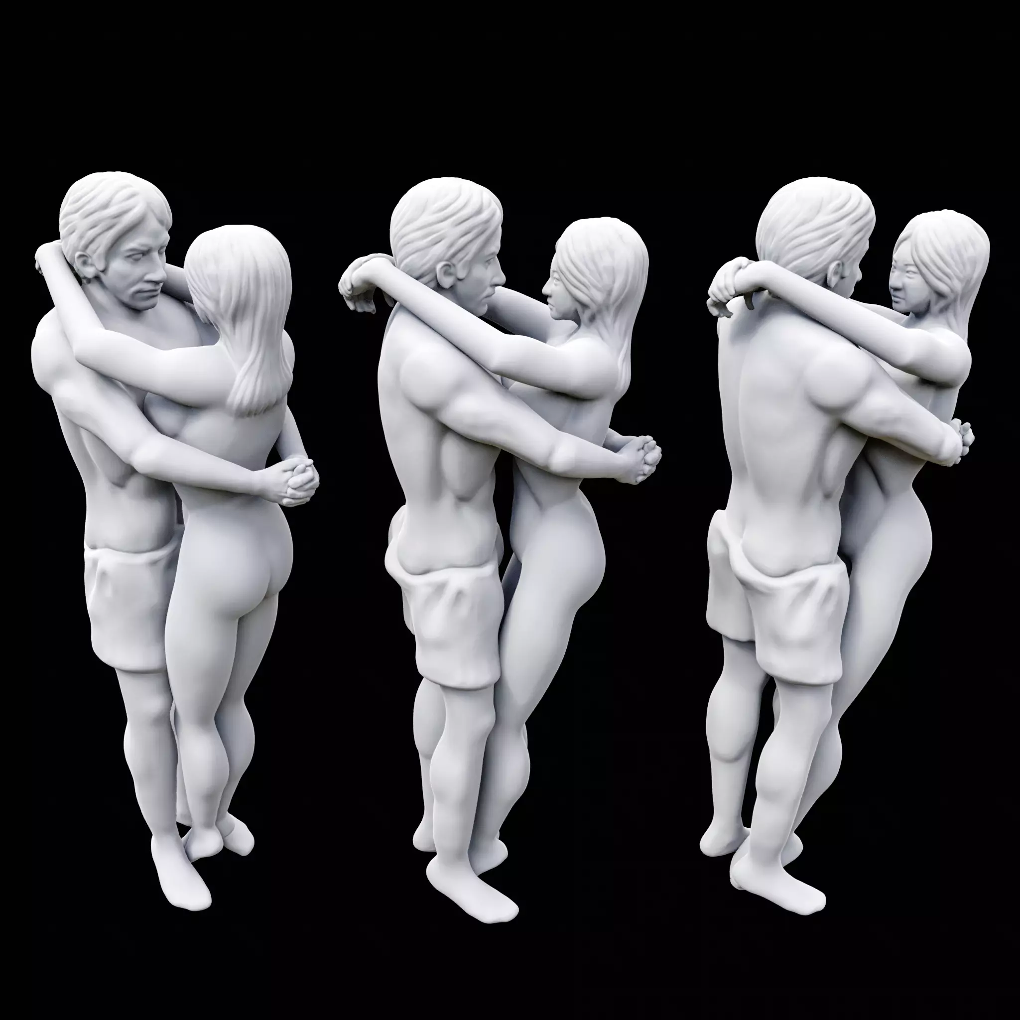 lovers pendant 3D print model_0