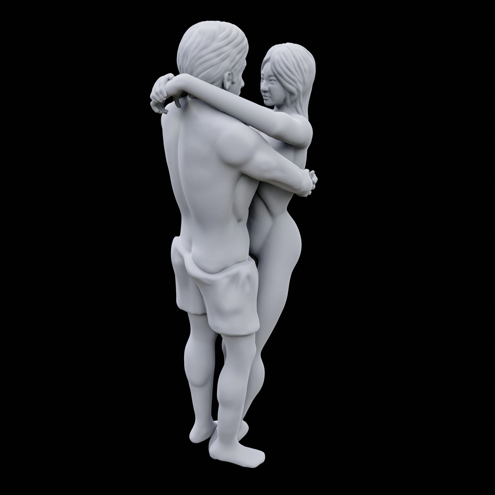 lovers pendant 3D print model_3