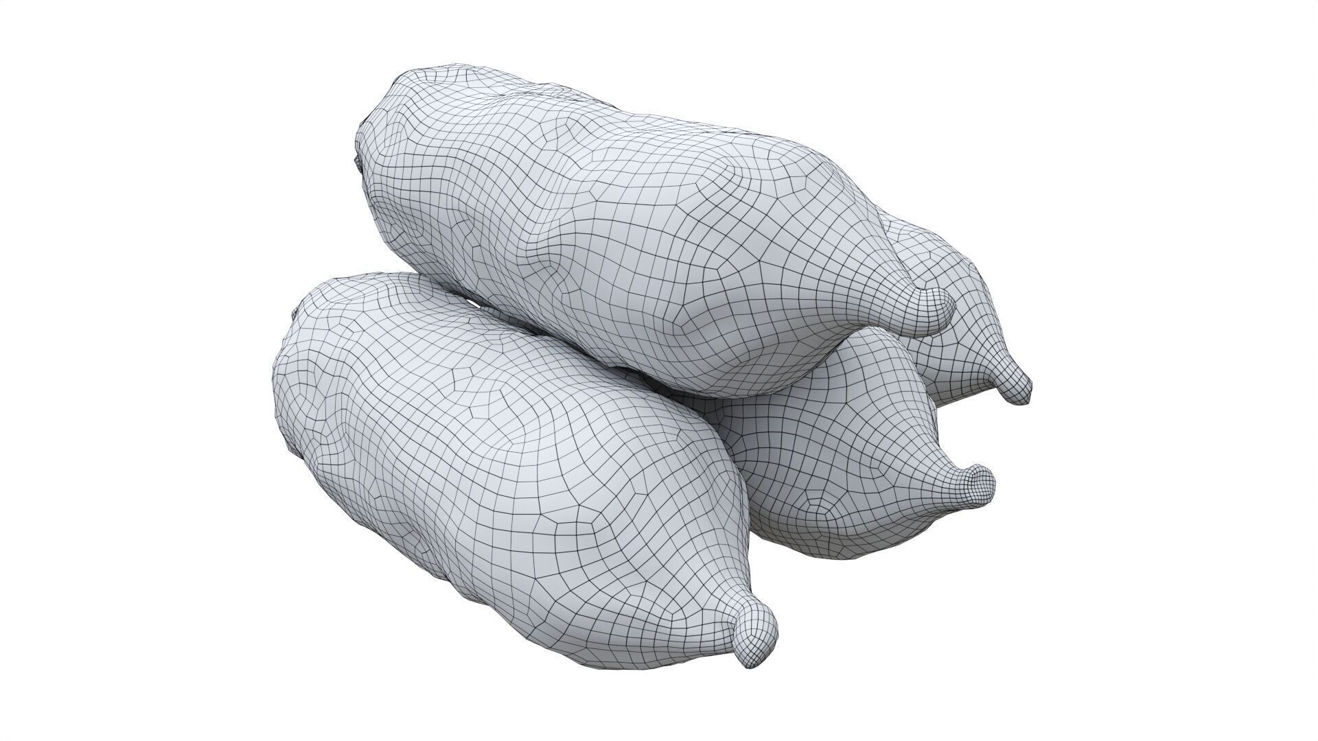 Pork mini sausage Low-poly 3D model_6