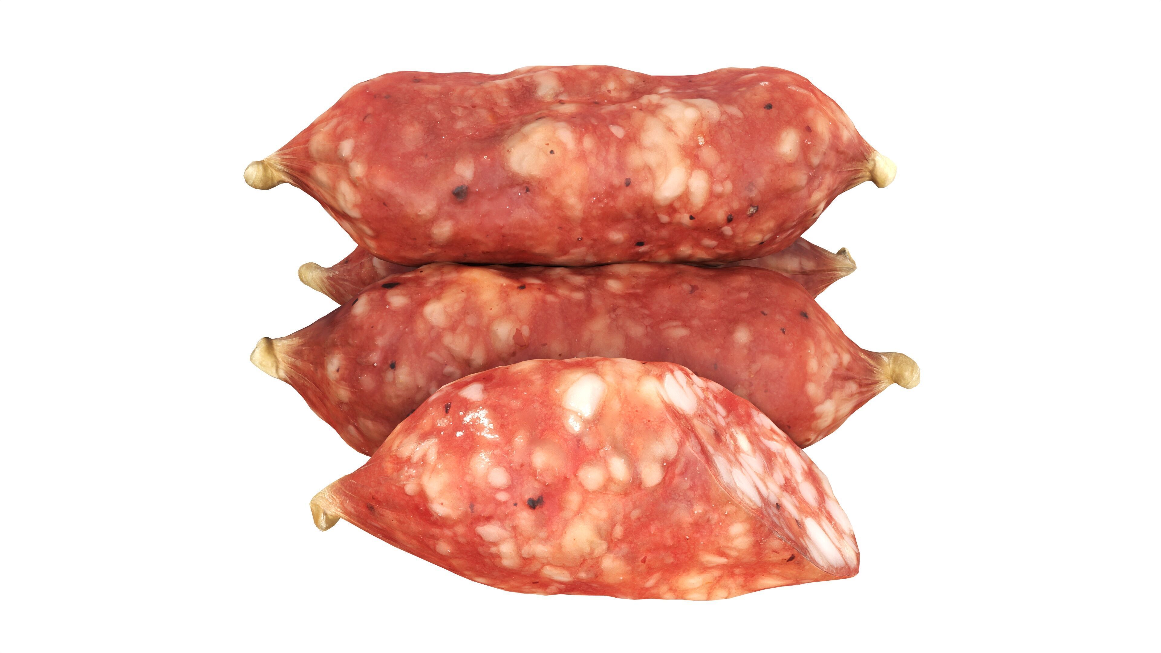 Pork mini sausage Low-poly 3D model_1