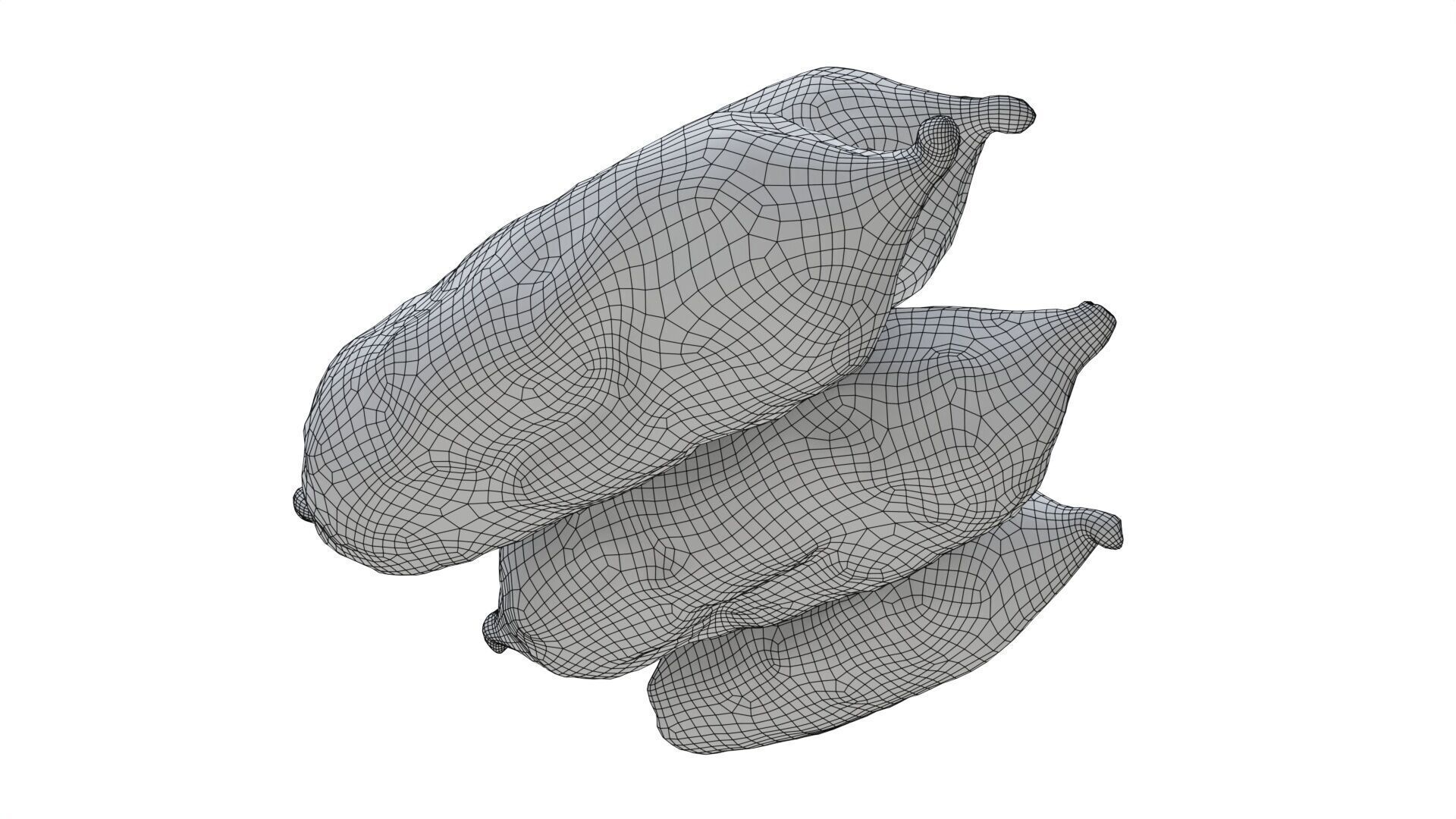 Pork mini sausage Low-poly 3D model_7