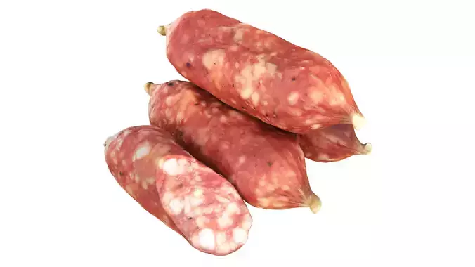Pork mini sausage Low-poly 3D model