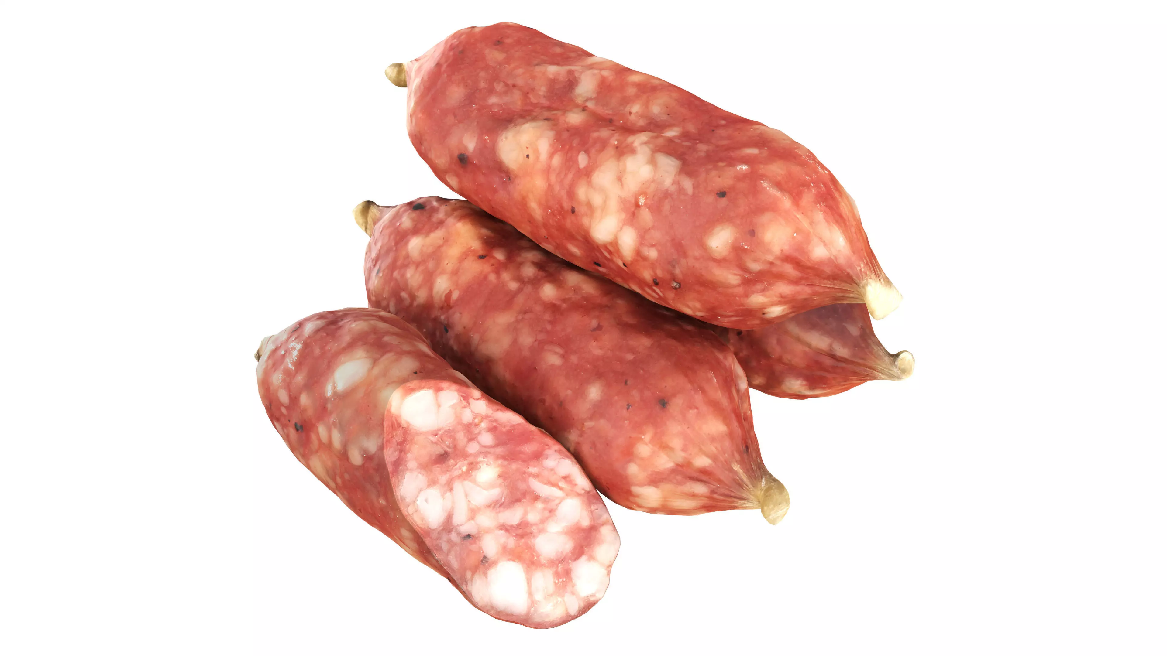 Pork mini sausage Low-poly 3D model_0