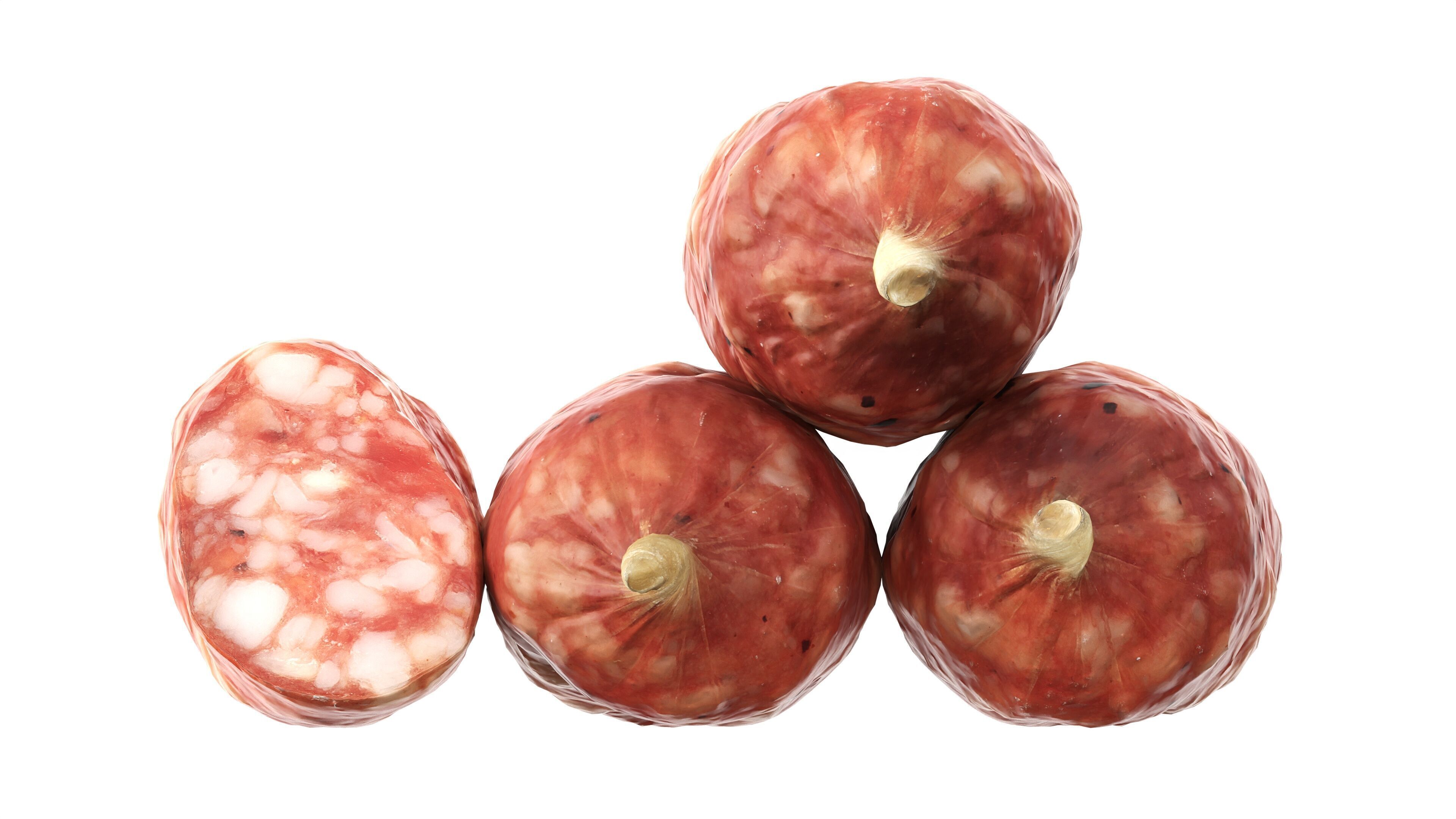 Pork mini sausage Low-poly 3D model_4