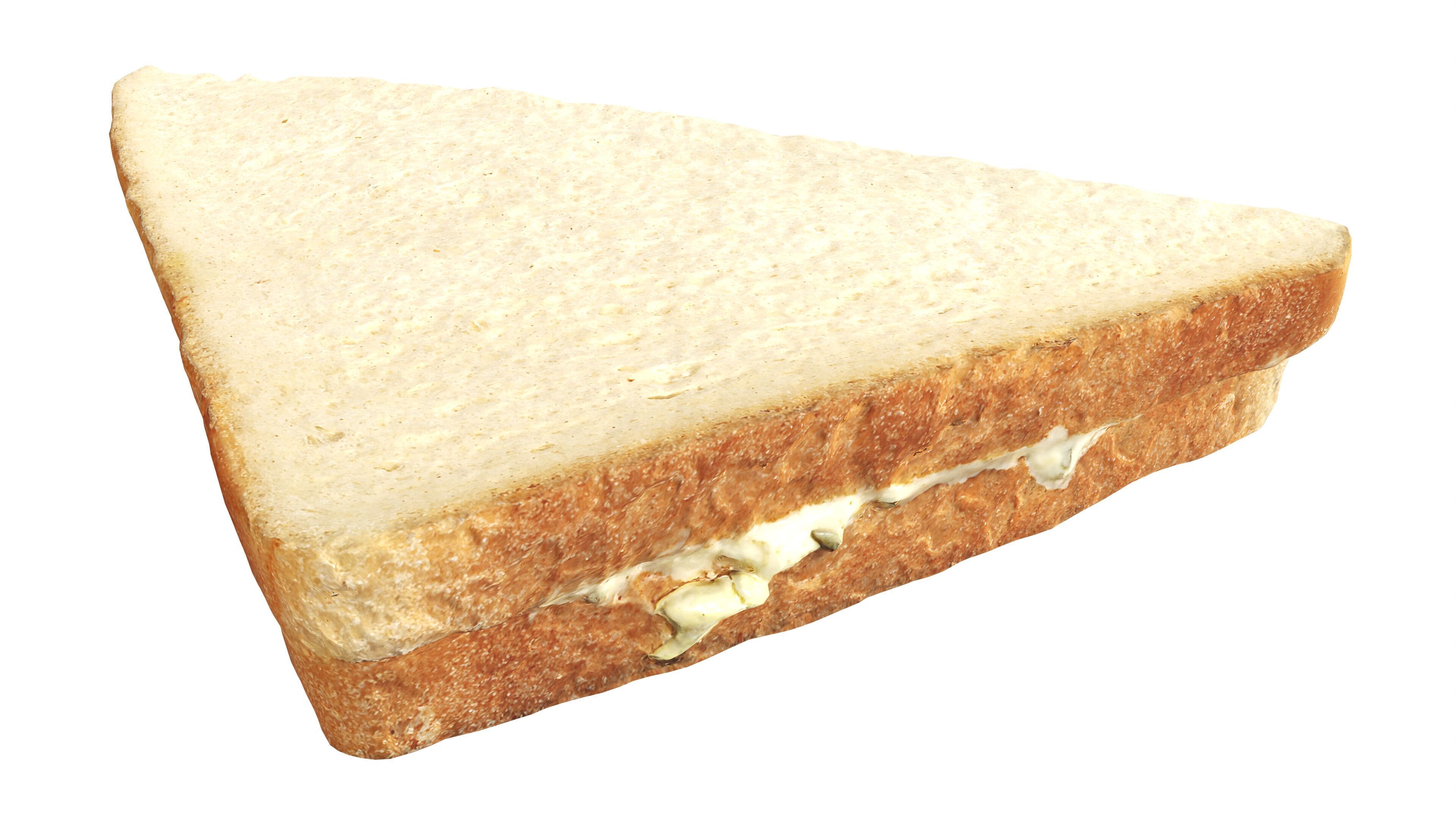 Sandwich with ham Low-poly 3D model_2