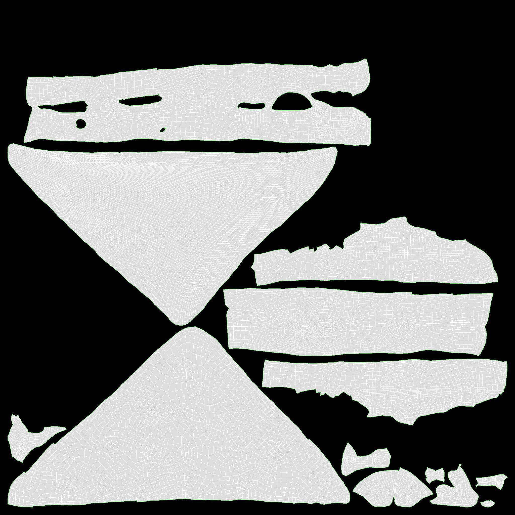 Sandwich with ham Low-poly 3D model_11