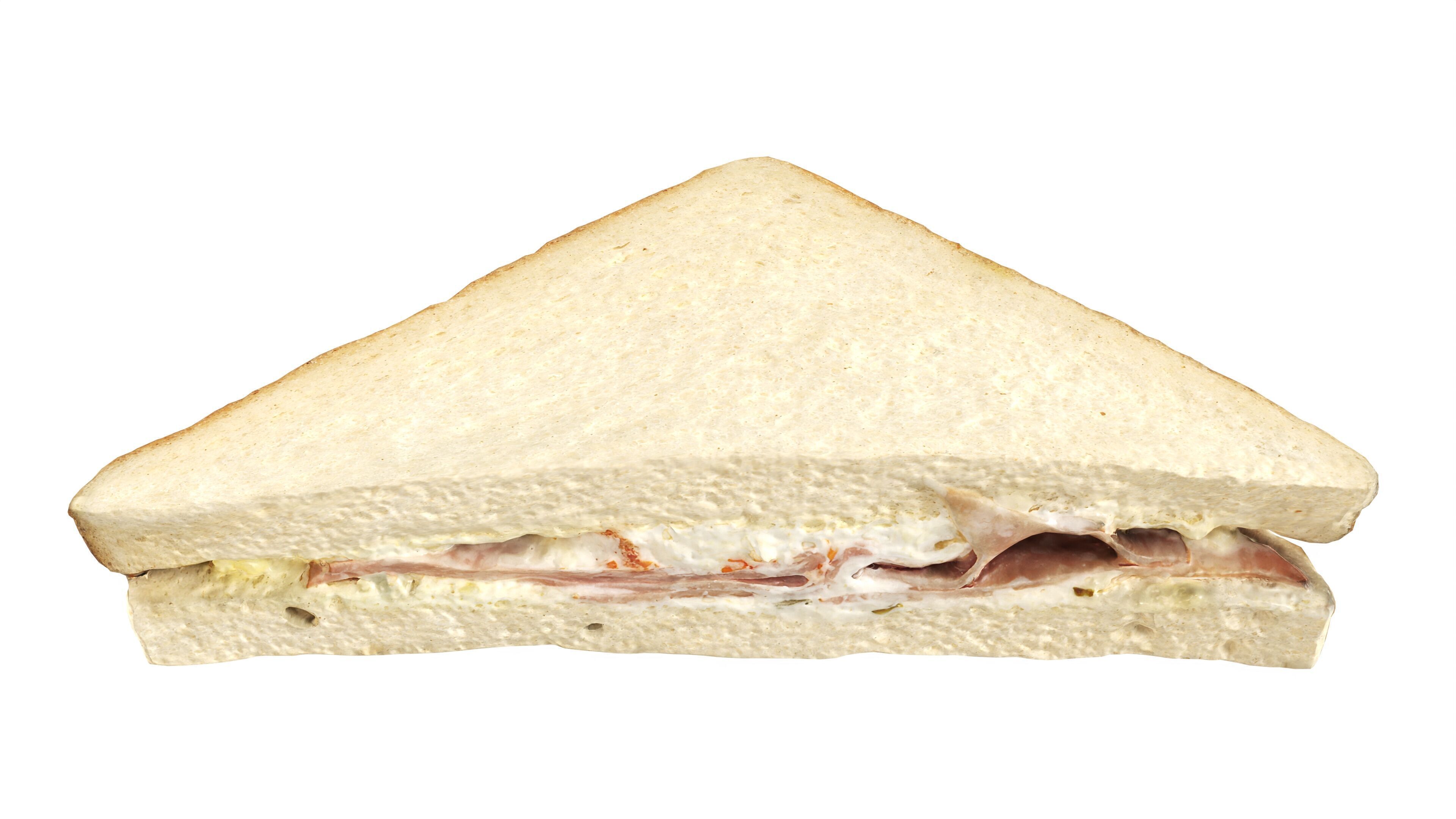 Sandwich with ham Low-poly 3D model_1