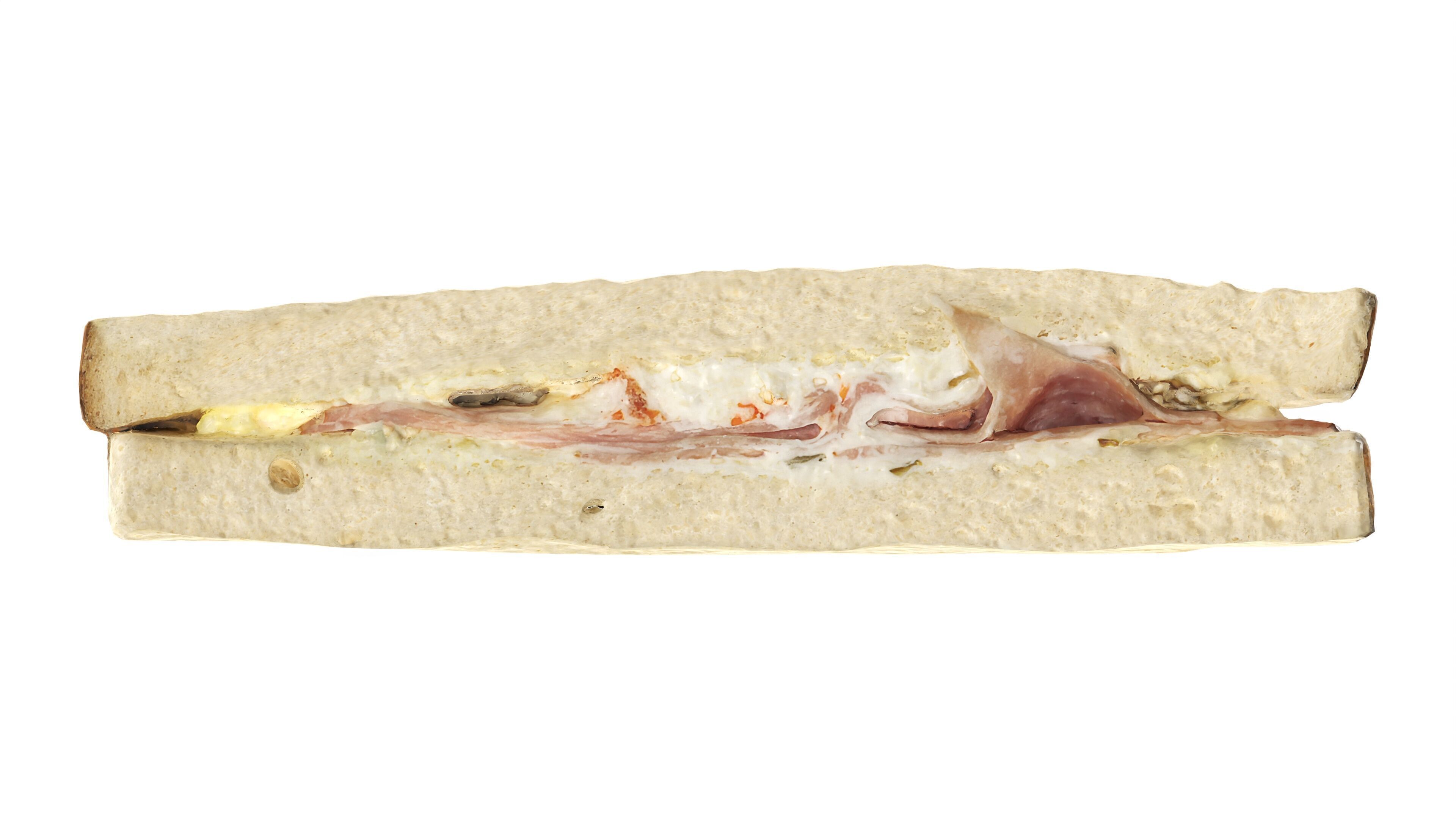 Sandwich with ham Low-poly 3D model_5