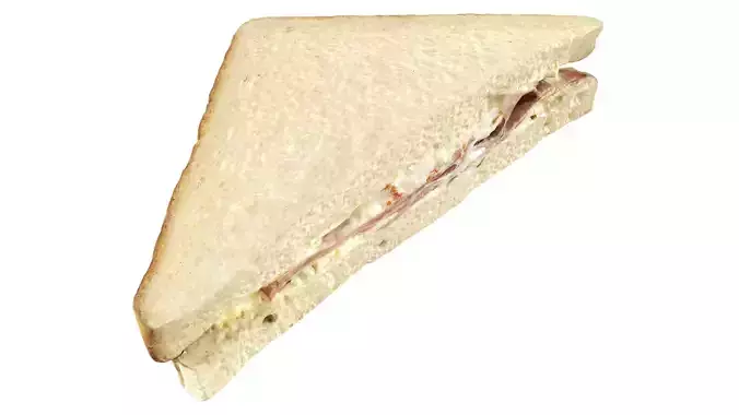 Sandwich with ham Low-poly 3D model