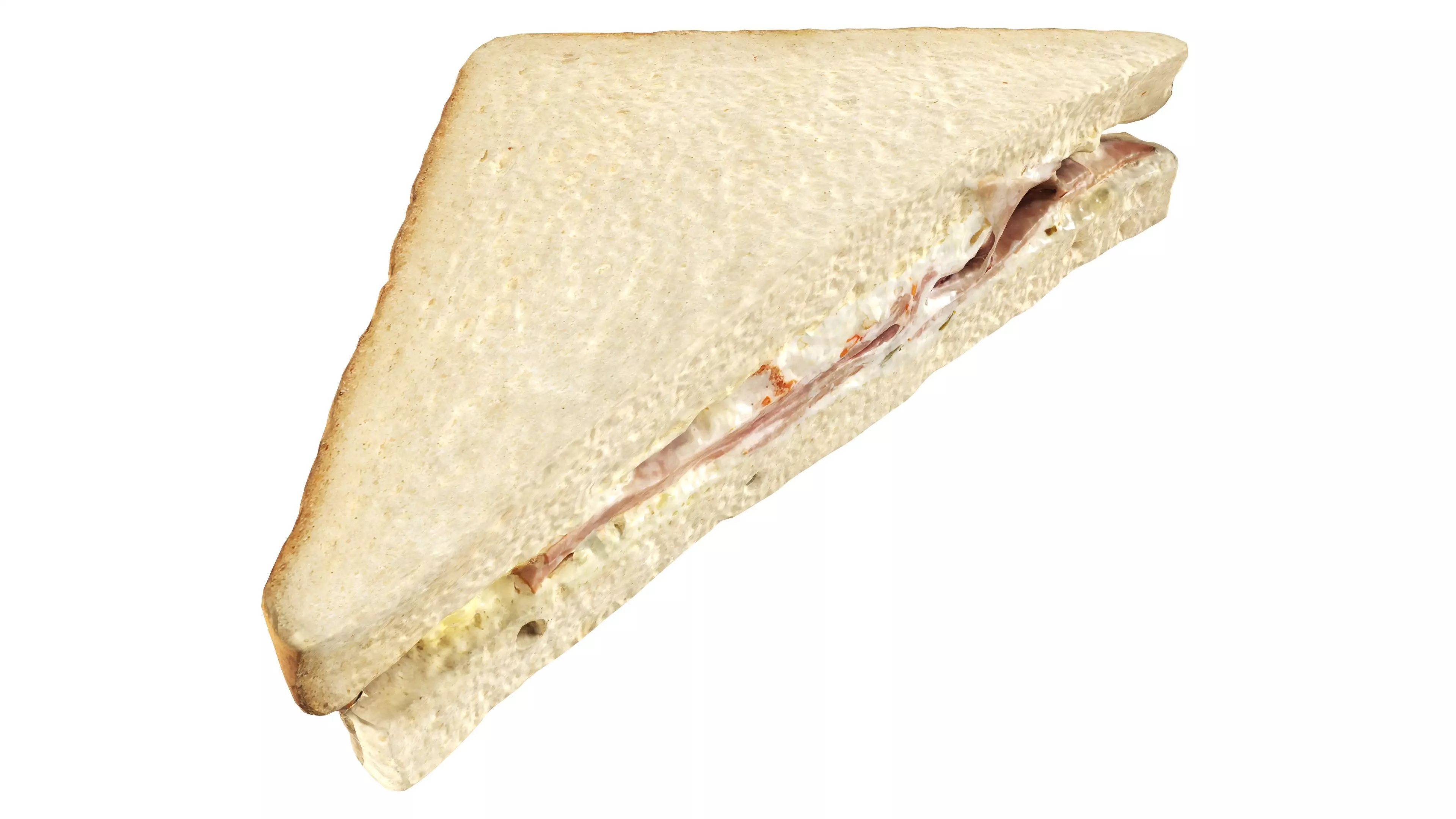 Sandwich with ham Low-poly 3D model_0