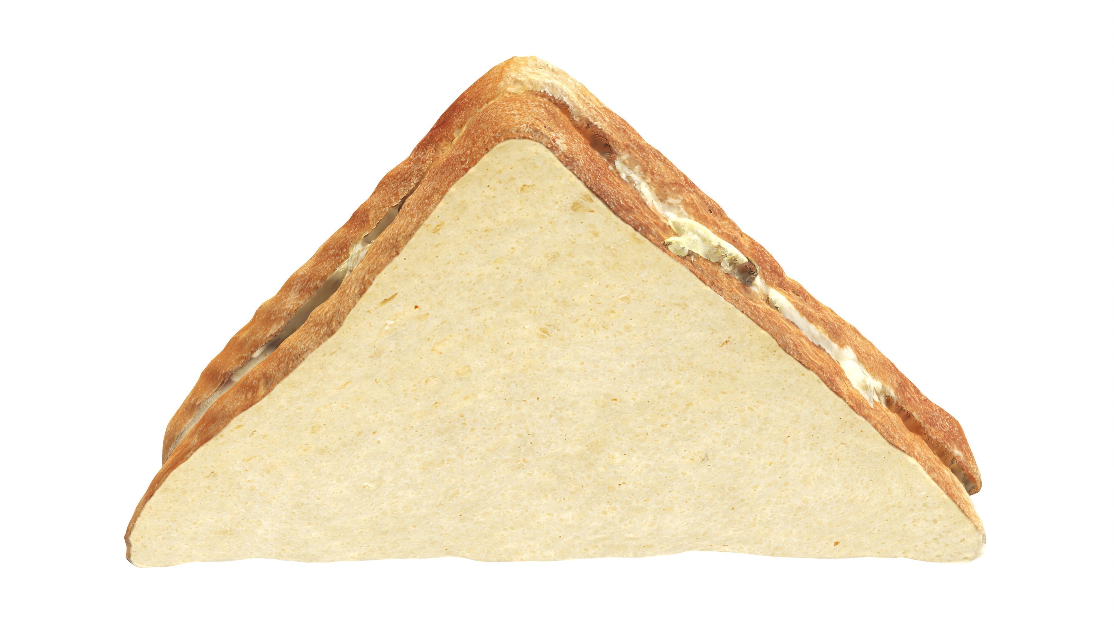 Sandwich with ham Low-poly 3D model_4