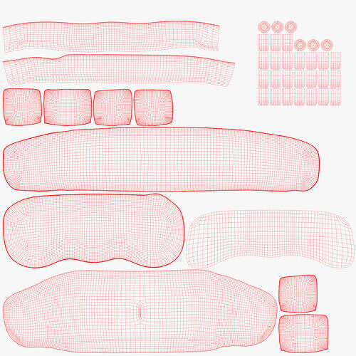 Unique Curved Sofa 3D model 3
